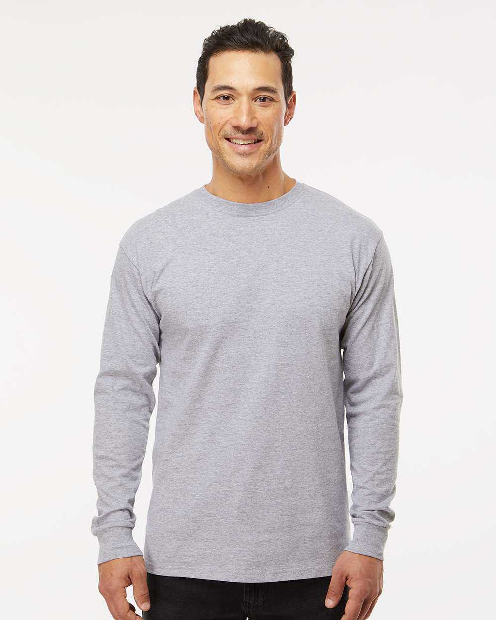 M&amp;O 4820 Gold Soft Touch Long Sleeve T-Shirt - Athletic Gray - HIT a Double - 2