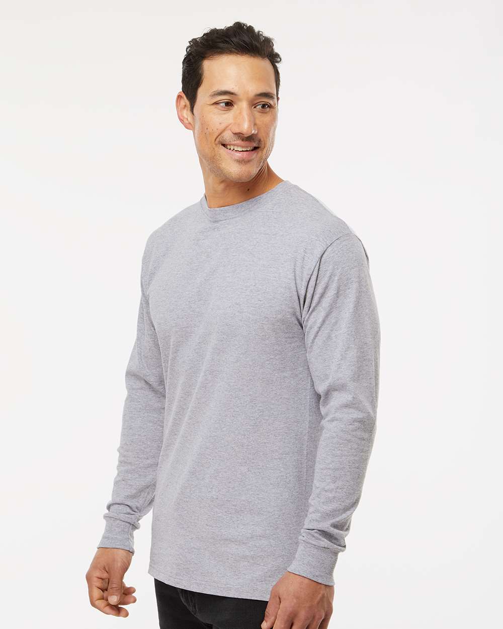M&amp;O 4820 Gold Soft Touch Long Sleeve T-Shirt - Athletic Gray - HIT a Double - 3