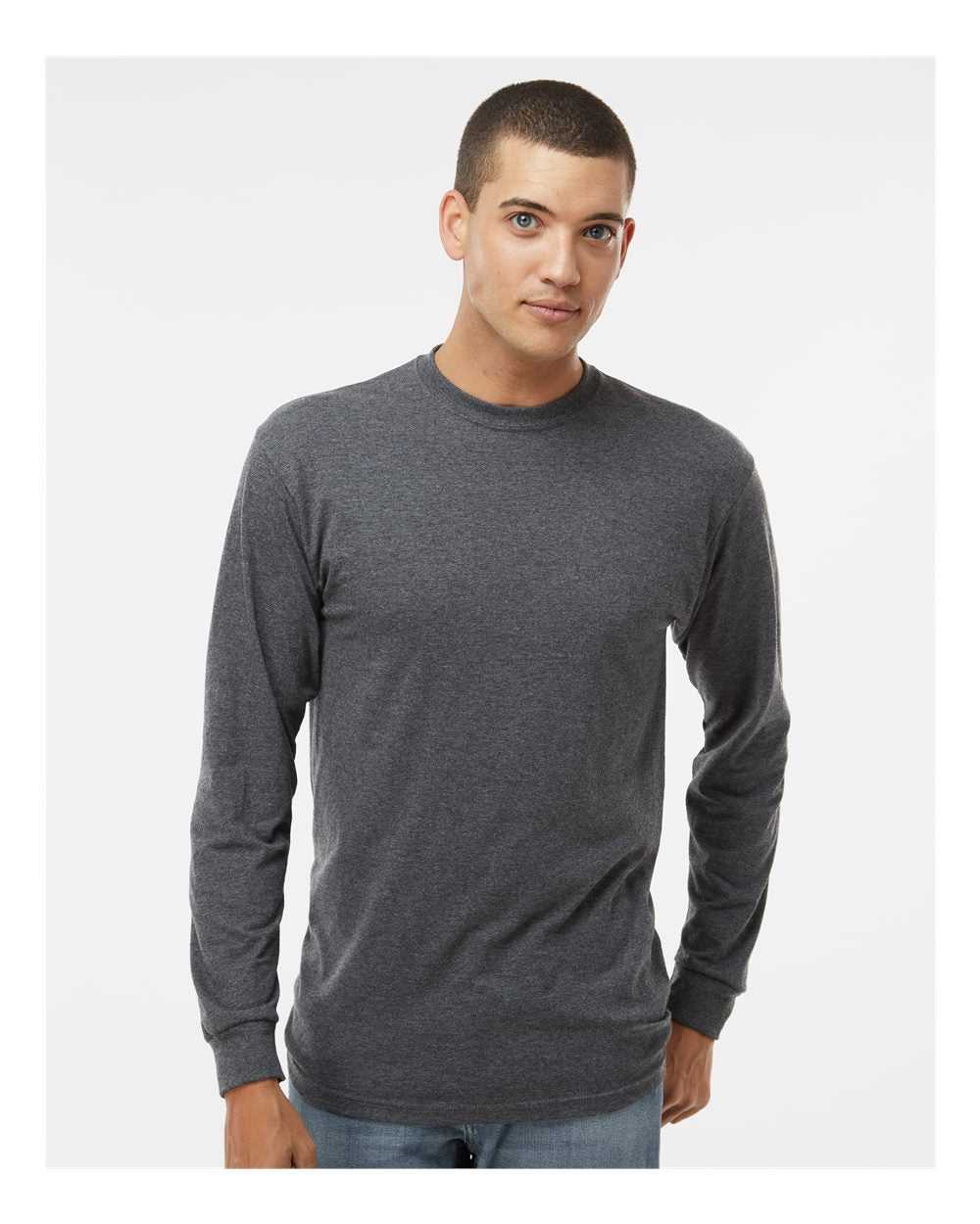 M&amp;O 4820 Gold Soft Touch Long Sleeve T-Shirt - Dark Heather - HIT a Double - 2