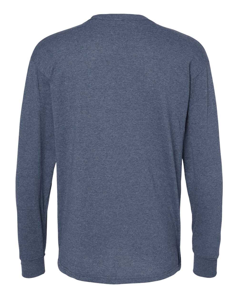 M&amp;O 4820 Gold Soft Touch Long Sleeve T-Shirt - Heather Navy - HIT a Double - 5