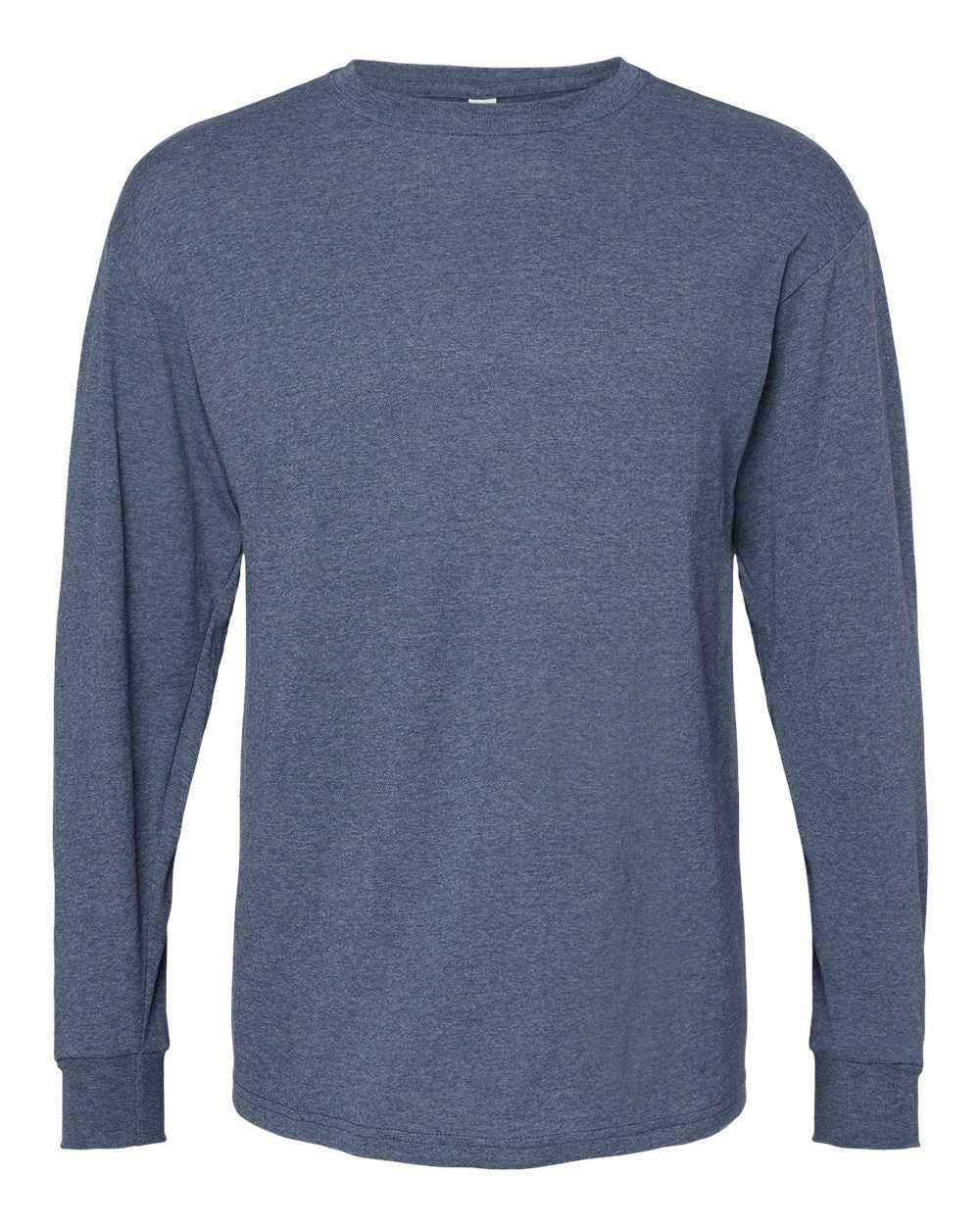 M&amp;O 4820 Gold Soft Touch Long Sleeve T-Shirt - Heather Navy - HIT a Double - 1