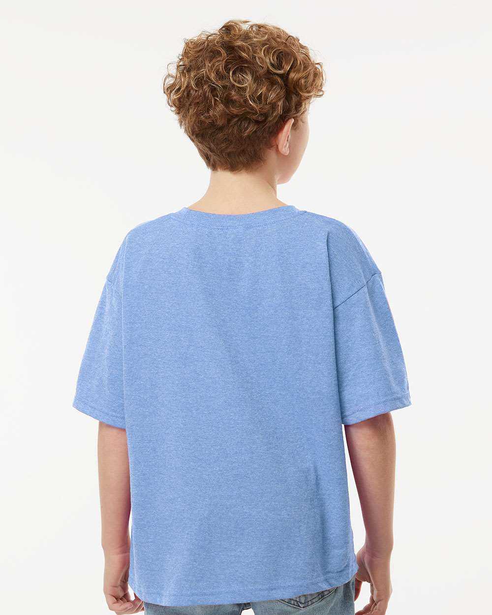 M&amp;O 4850 Youth Gold Soft Touch T-Shirt - Light Blue Heather - HIT a Double - 4