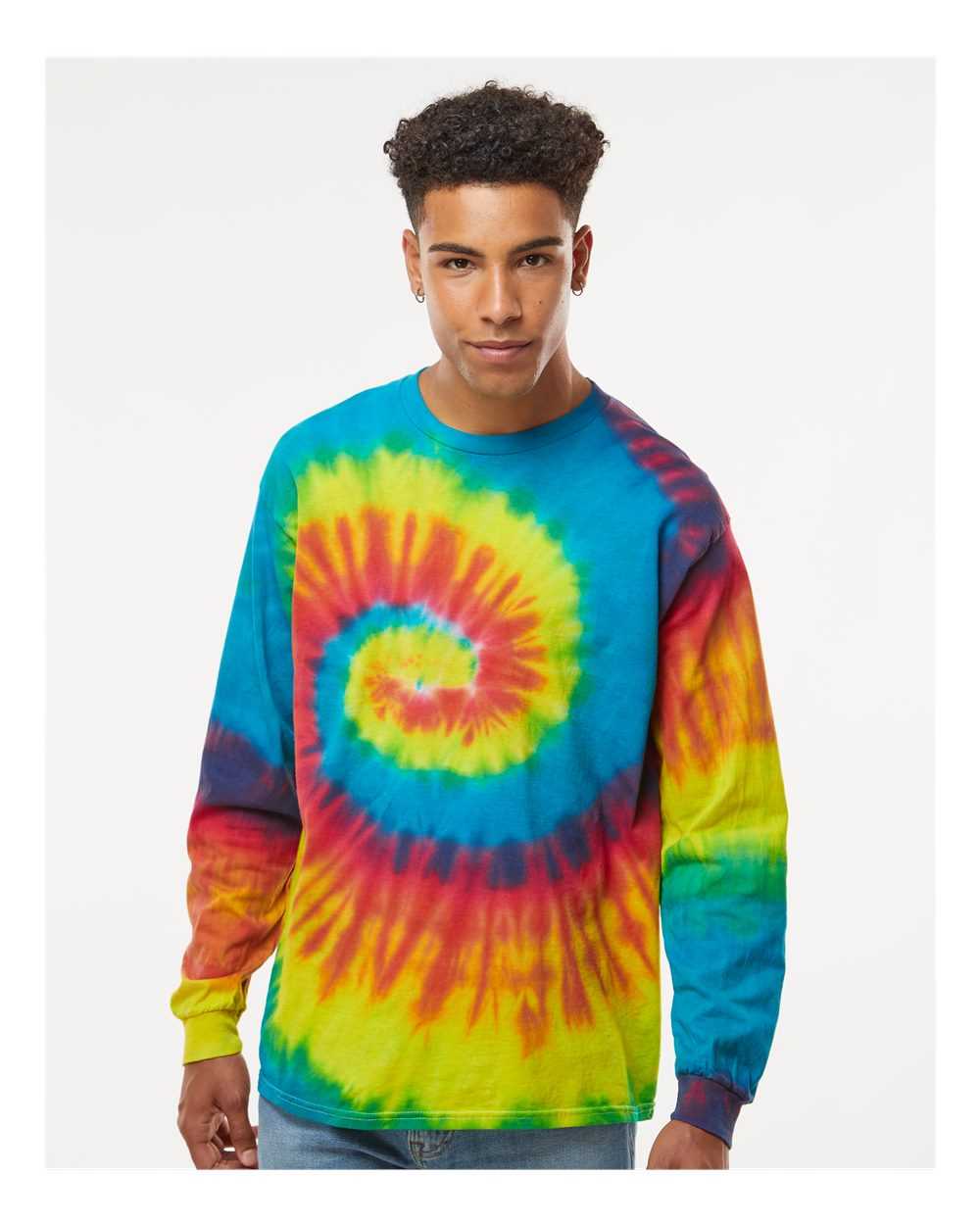 Colortone 2000 Tie-Dyed Long Sleeve T-Shirt - Reactive Rainbow - HIT a Double - 2