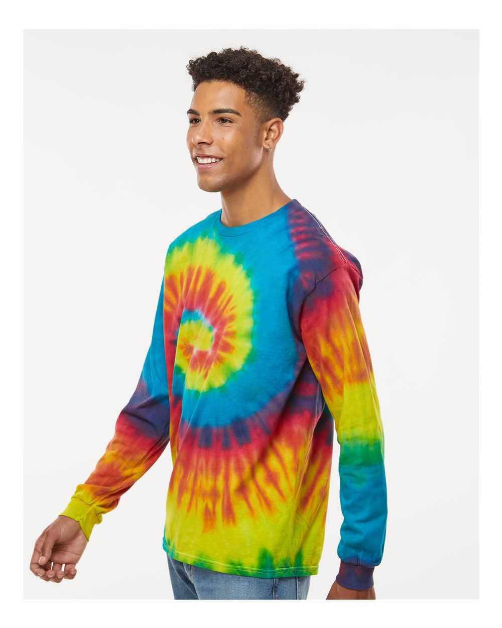Colortone 2000 Tie-Dyed Long Sleeve T-Shirt - Reactive Rainbow - HIT a Double - 3