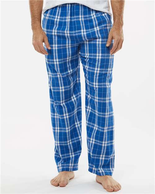 Boxercraft BM6624 Harley Flannel Pants - Royal  Silver Plaid