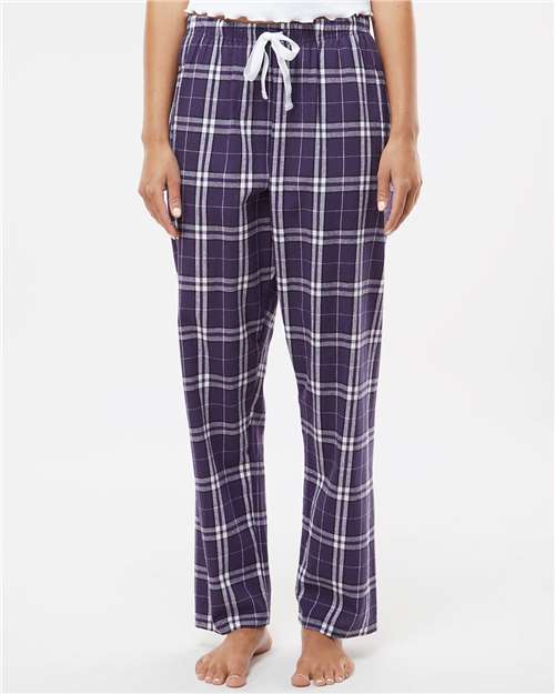 Boxercraft BW6620 Women's Haley Flannel Pants - Purple  White Plaid