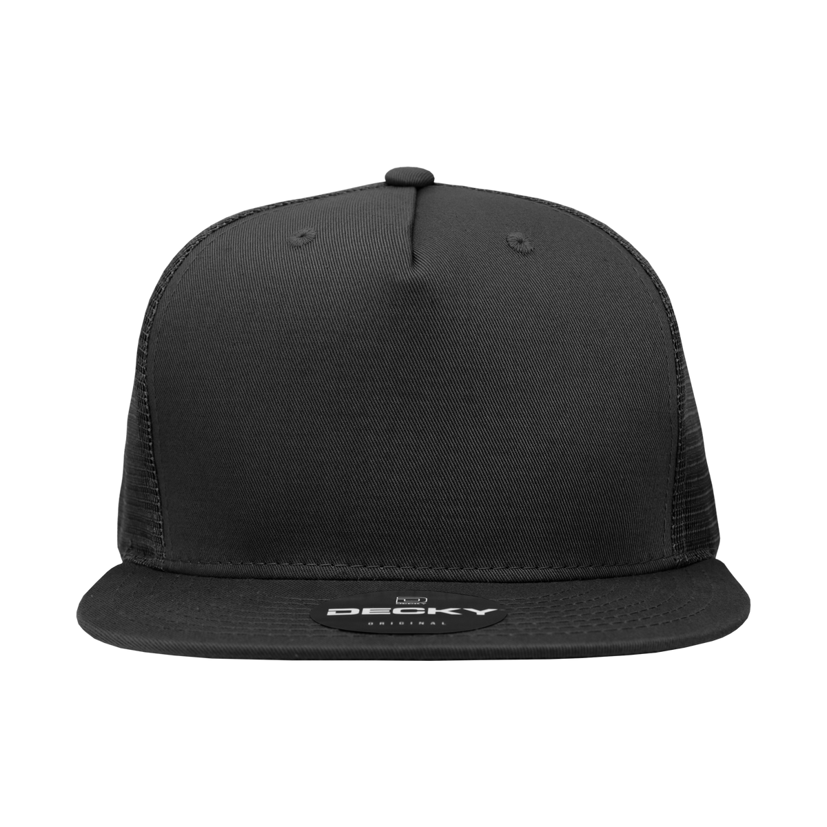 Decky 1040 Classic 5 Panel Cot. Trucker Cap - Black