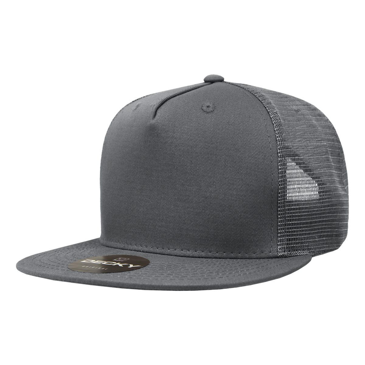 Decky 1040 Classic 5 Panel Cot. Trucker Cap - Charcoal