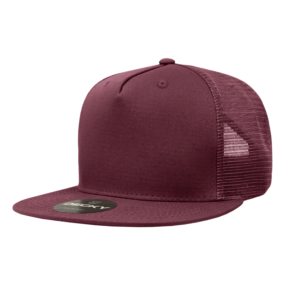 Decky 1040 Classic 5 Panel Cot. Trucker Cap - Maroon