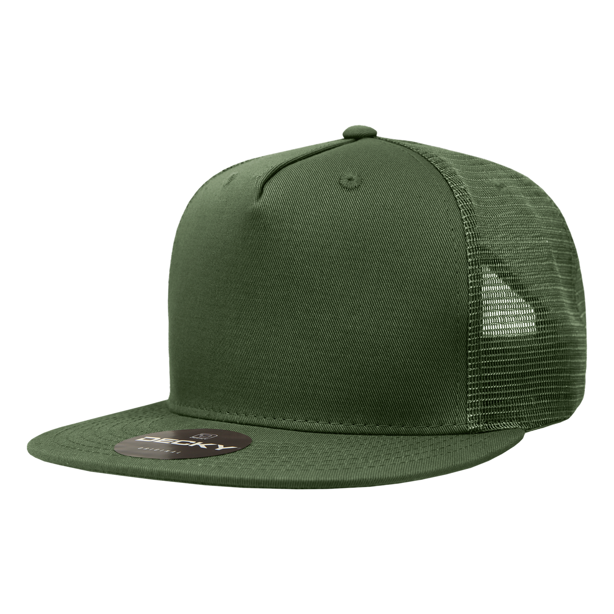 Decky 1040 Classic 5 Panel Cot. Trucker Cap - Olive