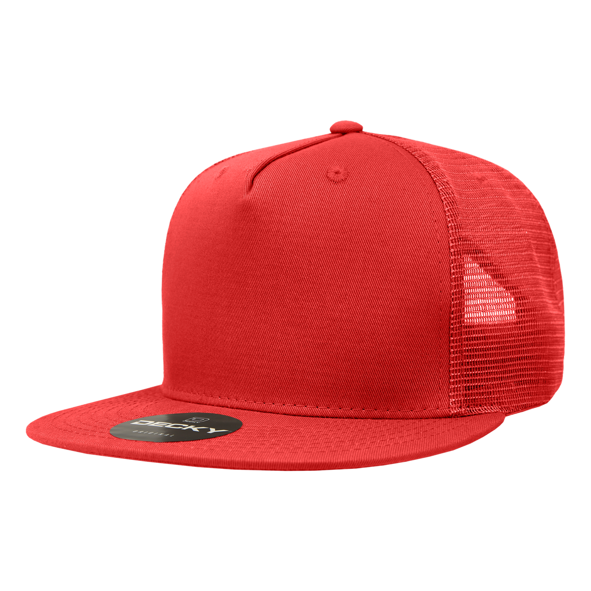 Decky 1040 Classic 5 Panel Cot. Trucker Cap - Red