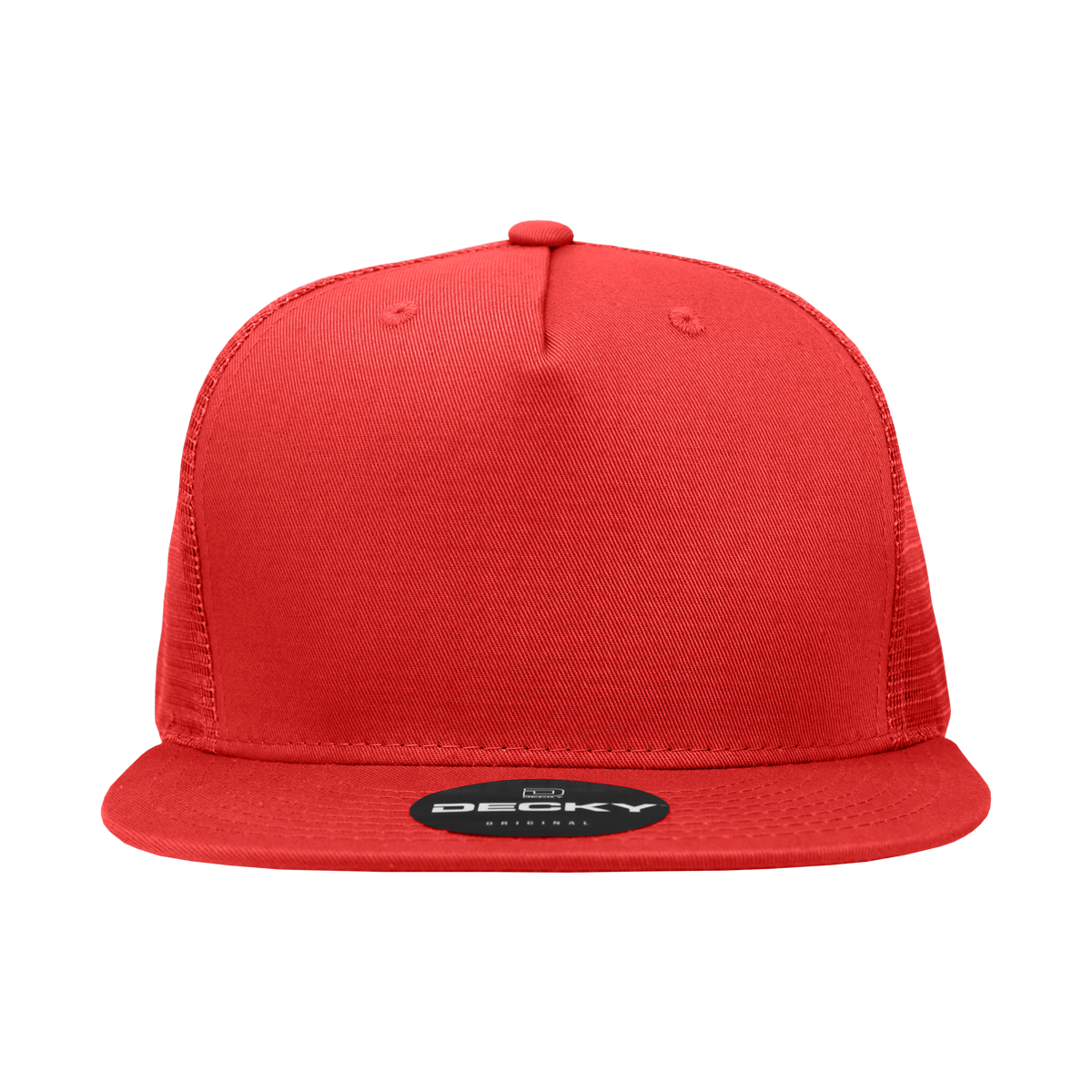 Decky 1040 Classic 5 Panel Cot. Trucker Cap - Red