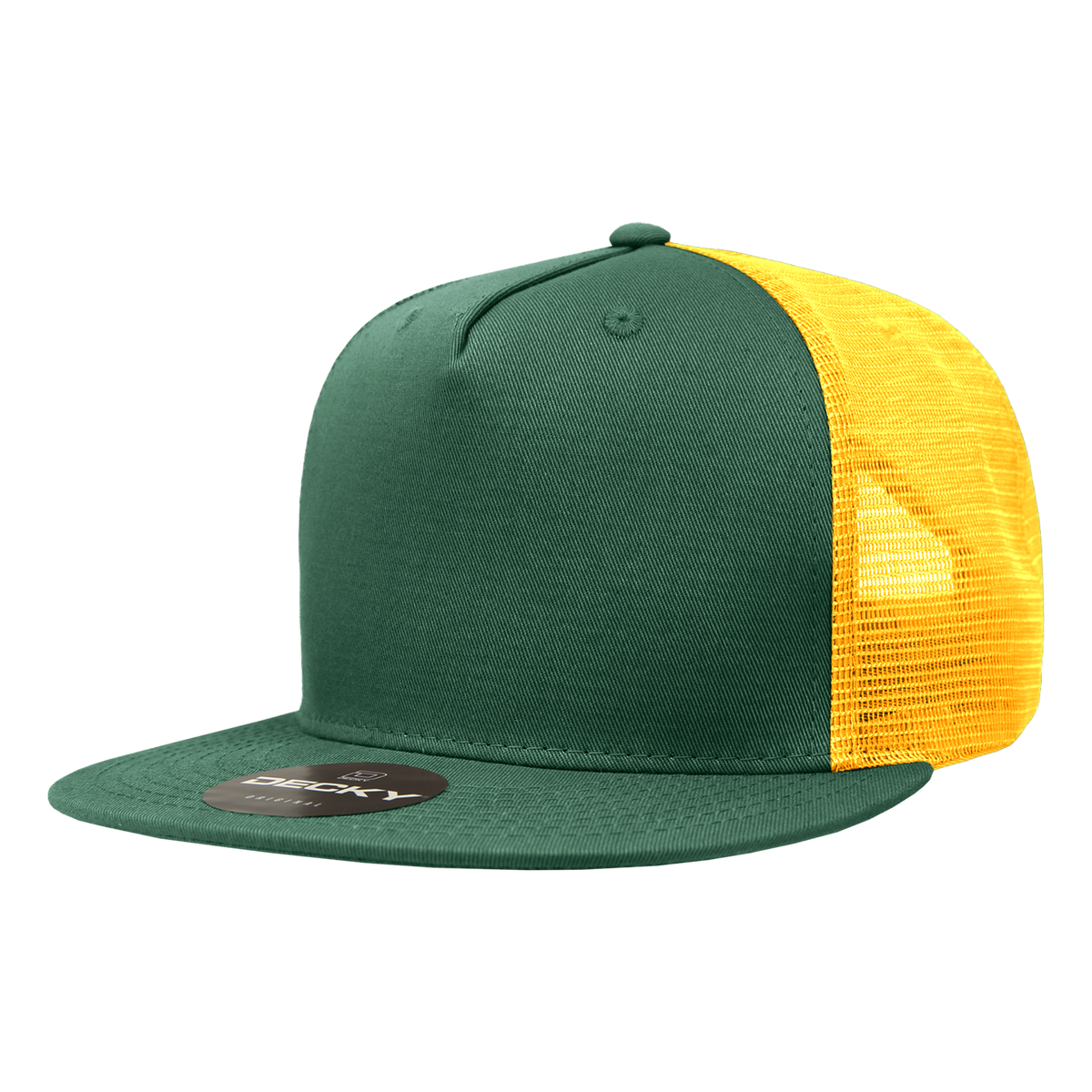 Decky 1040 Classic 5 Panel Cot. Trucker Cap - Forest Gold