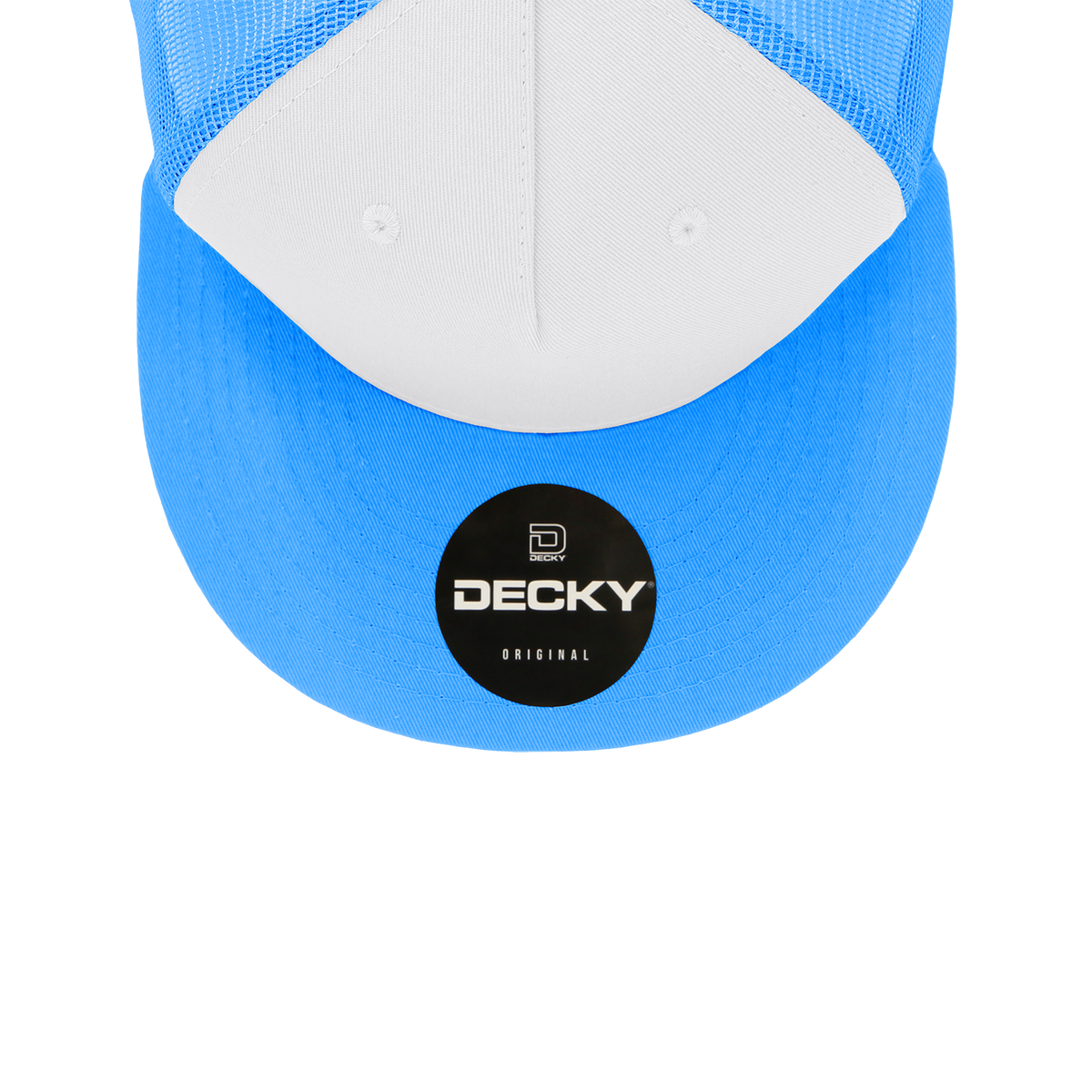 Decky 1040 Classic 5 Panel Cot. Trucker Cap - Sky White Sky