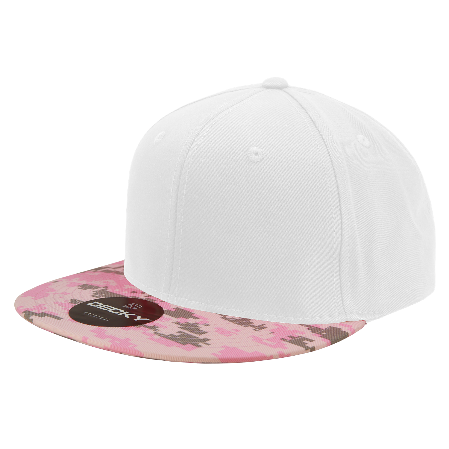 Decky 1047 Digital Camo Snapback Cap - Pkd White