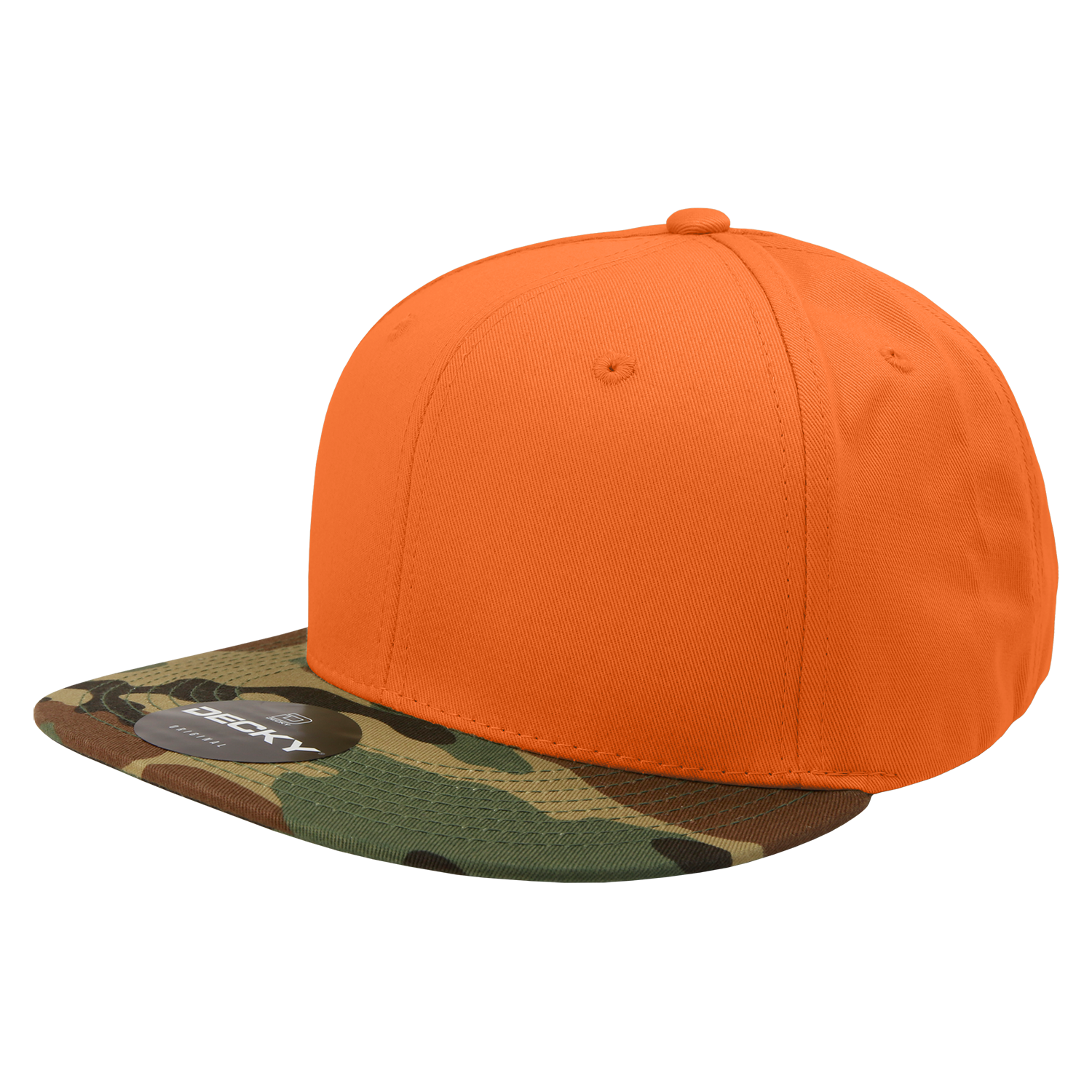 Decky 1047 Digital Camo Snapback Cap - Woodland Orange