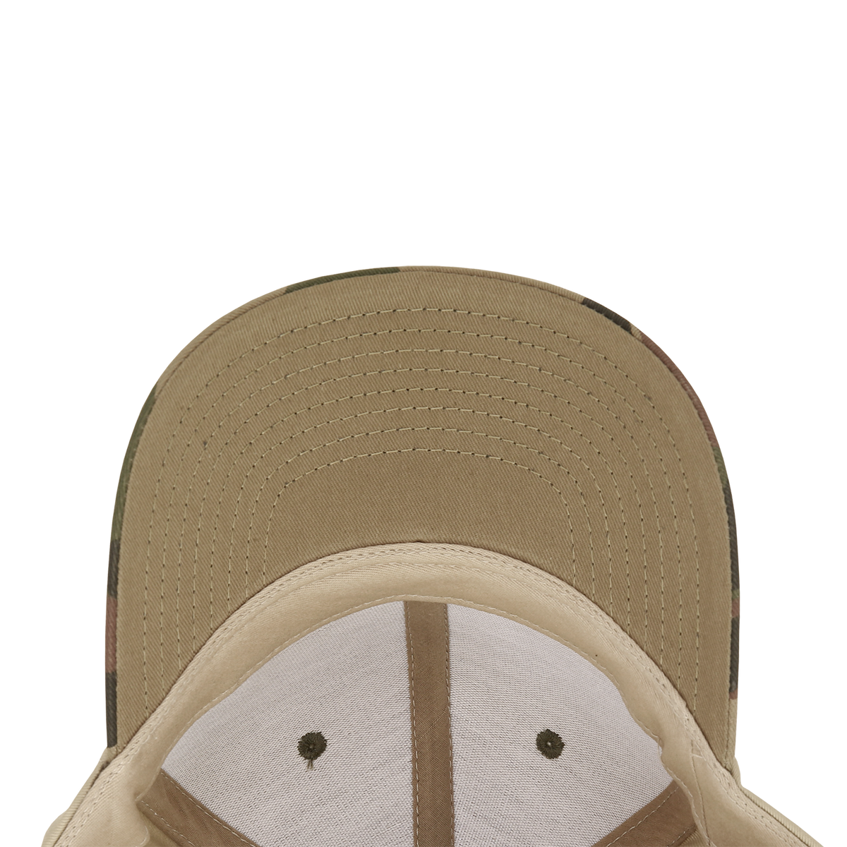 Decky 1048 Camo Curve Bill Baseball Cap - Woodland Khaki