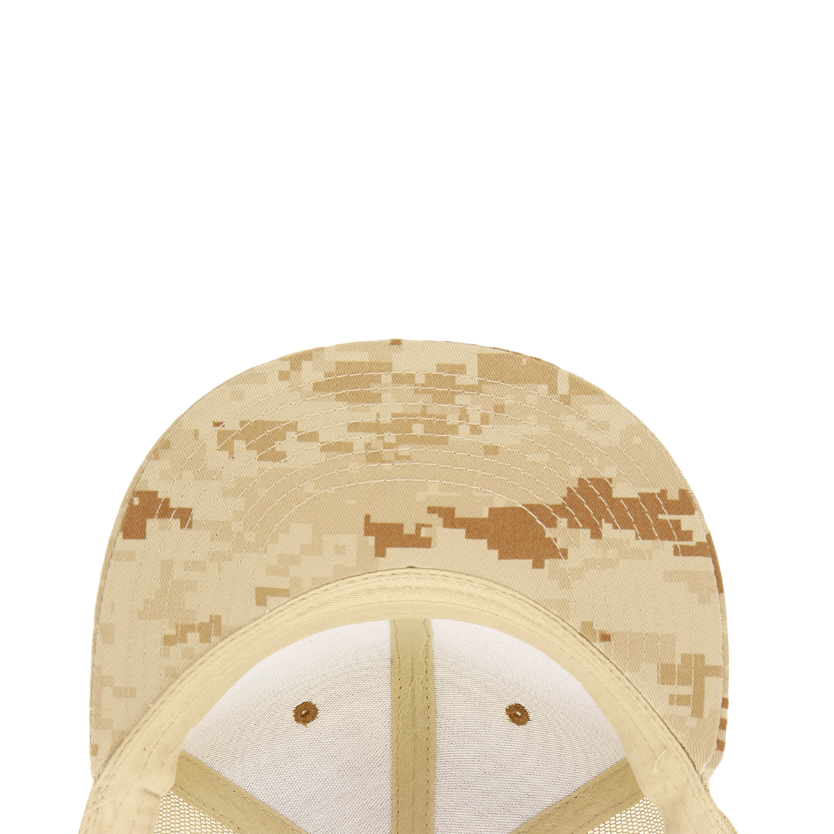 Decky 1055 Camo Flat Bill Trucker Cap - Desert Coyote Khaki