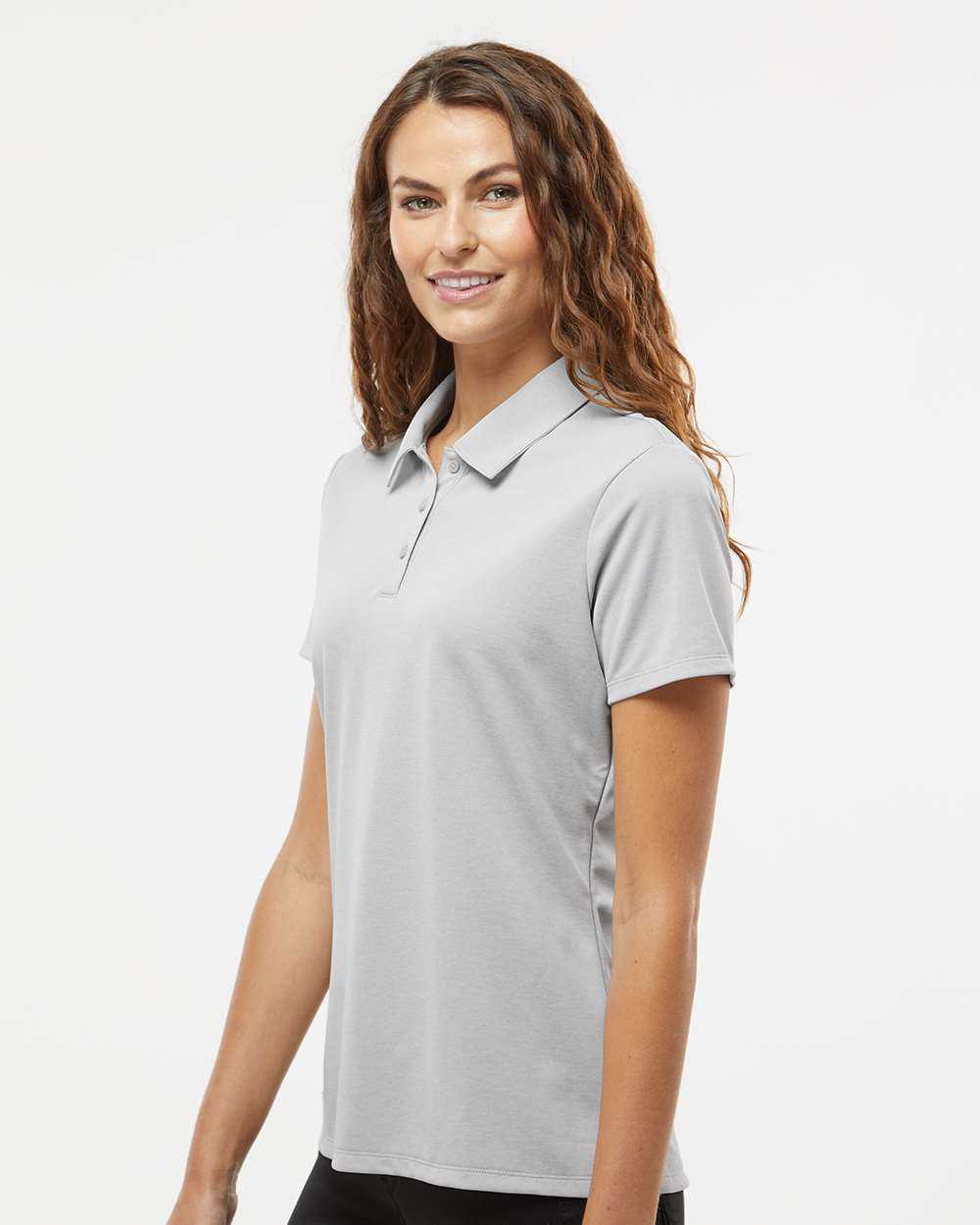 Adidas A583 Women&#39;s Heathered Polo - Gray Two Melange - HIT a Double - 3