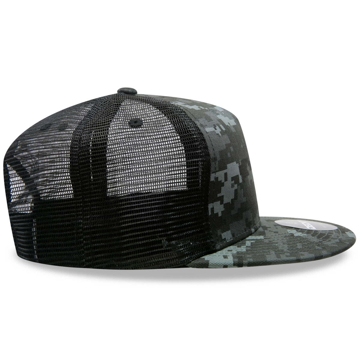 Decky 1063 10 Panel Flat Bill Trucker Cap - Ntg Black