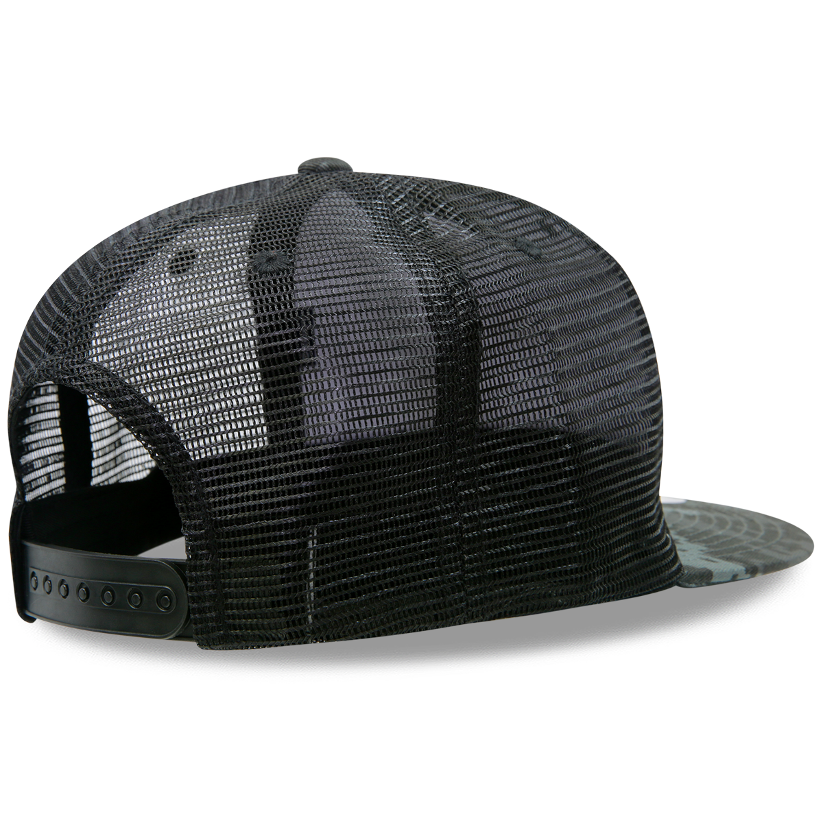 Decky 1063 10 Panel Flat Bill Trucker Cap - Ntg Black