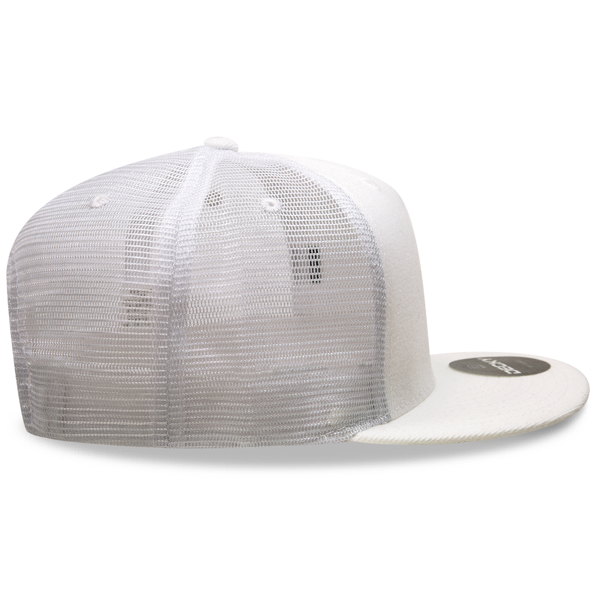Decky 1063 10 Panel Flat Bill Trucker Cap - White