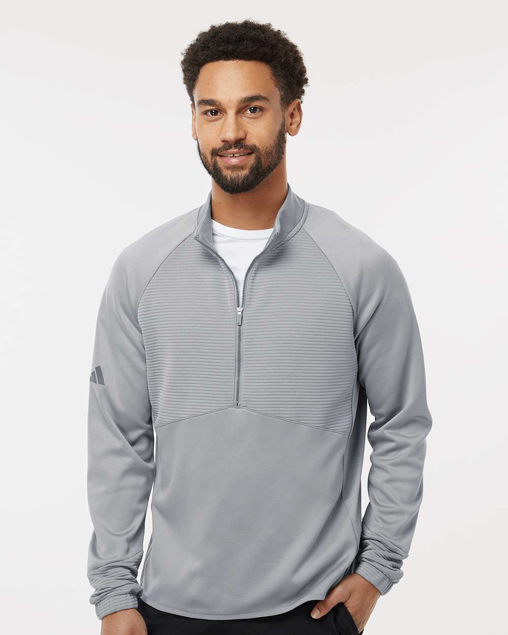 Adidas A587 Quarter-Zip Pullover - Gray Three - HIT a Double - 2