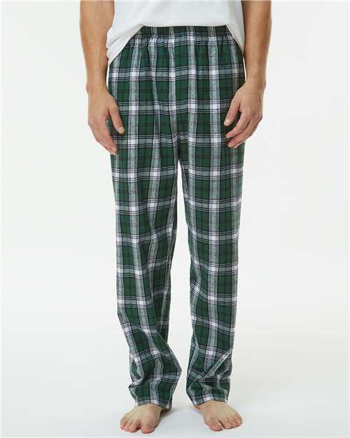 Boxercraft BM6624 Harley Flannel Pants - Green  White Plaid