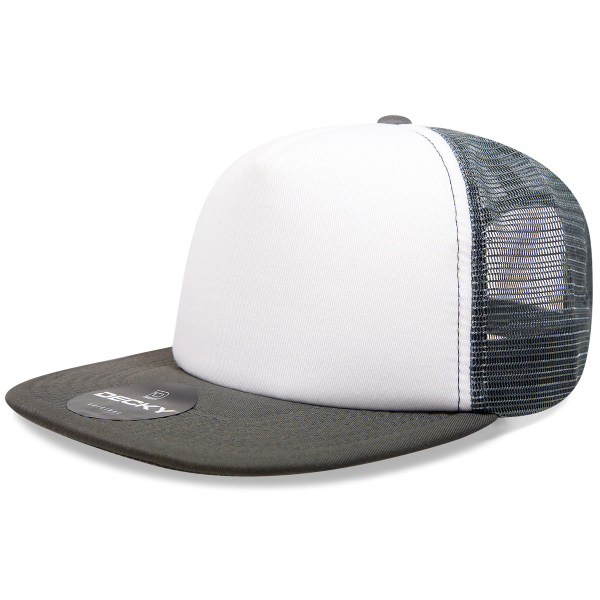 Decky 1080 Heavy Duty Foam Trucker Cap - White Charcoal