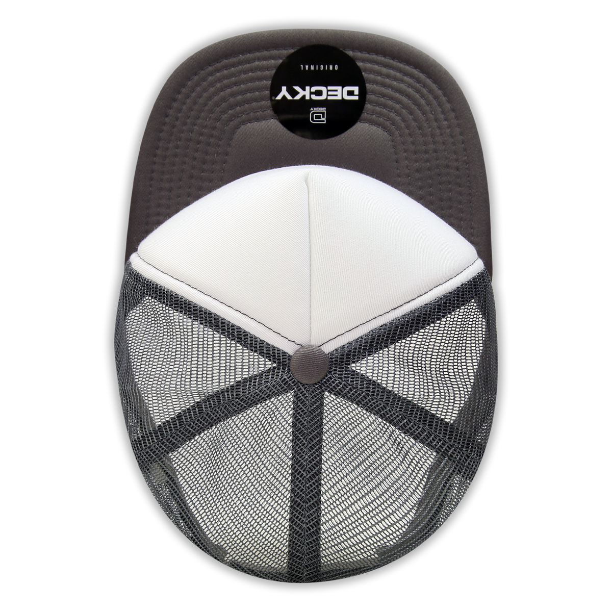 Decky 1080 Heavy Duty Foam Trucker Cap - White Charcoal