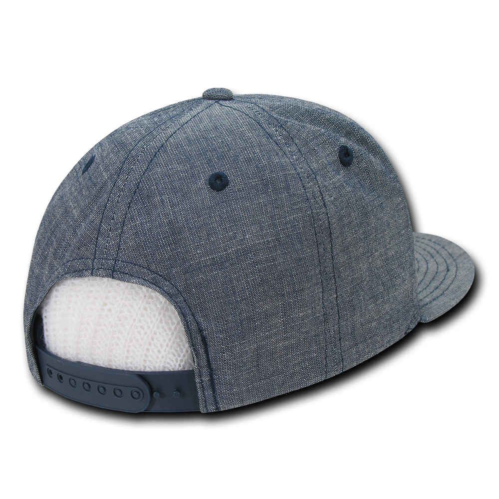 Decky 1094 6 Panel High Profile Structured Denim Snapback - Blue