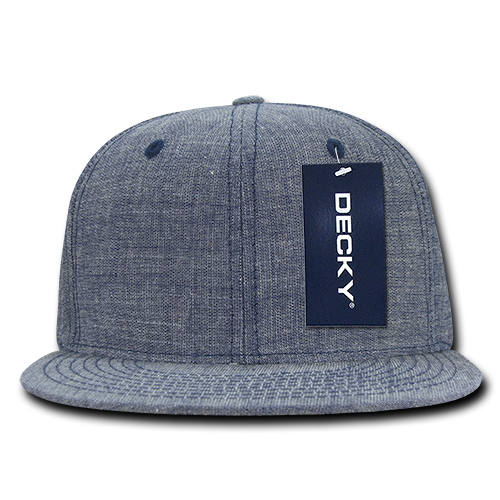 Decky 1094 6 Panel High Profile Structured Denim Snapback - Blue