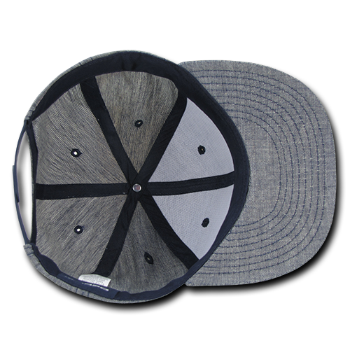 Decky 1094 6 Panel High Profile Structured Denim Snapback - Blue