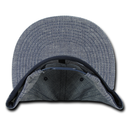 Decky 1094 6 Panel High Profile Structured Denim Snapback - Blue