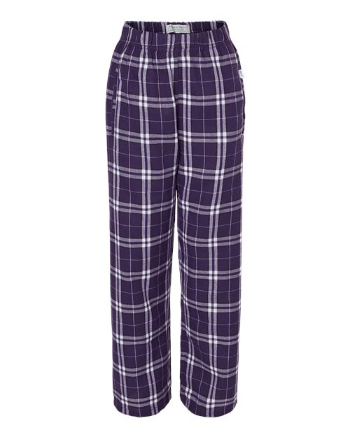 Boxercraft BY6624 Youth Flannel Pants - Purple  White Plaid