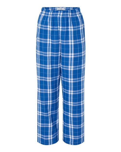 Boxercraft BY6624 Youth Flannel Pants - Royal  Silver Plaid