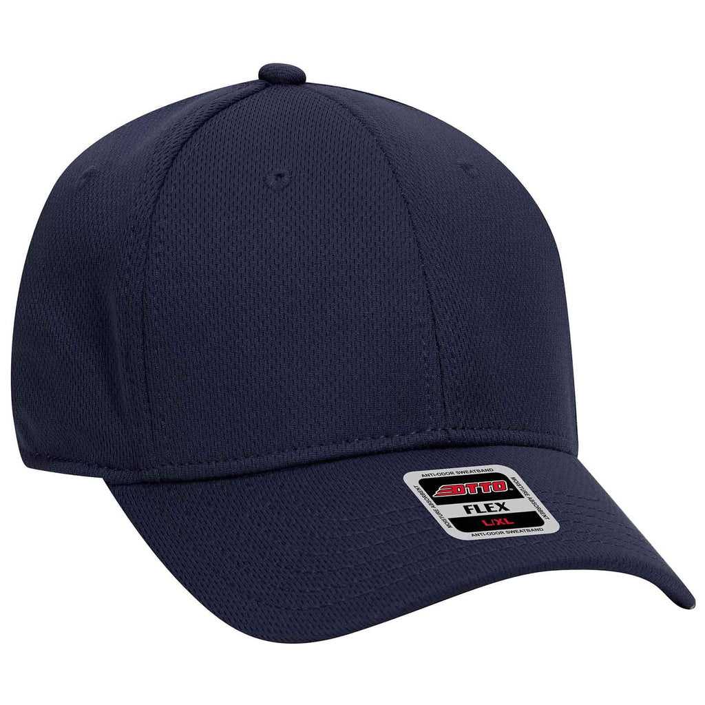 OTTO 11-1162 Cool Comfort Stretchable Polyester Cool Mesh Flex 6 Panel Low Profile Baseball Cap - Navy - HIT a Double - 1