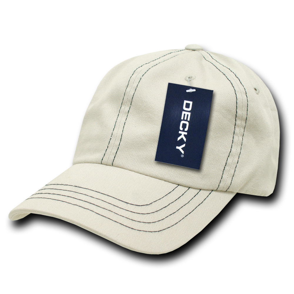Decky 111 Contra-Stitch Washed Polo Cap - Stone