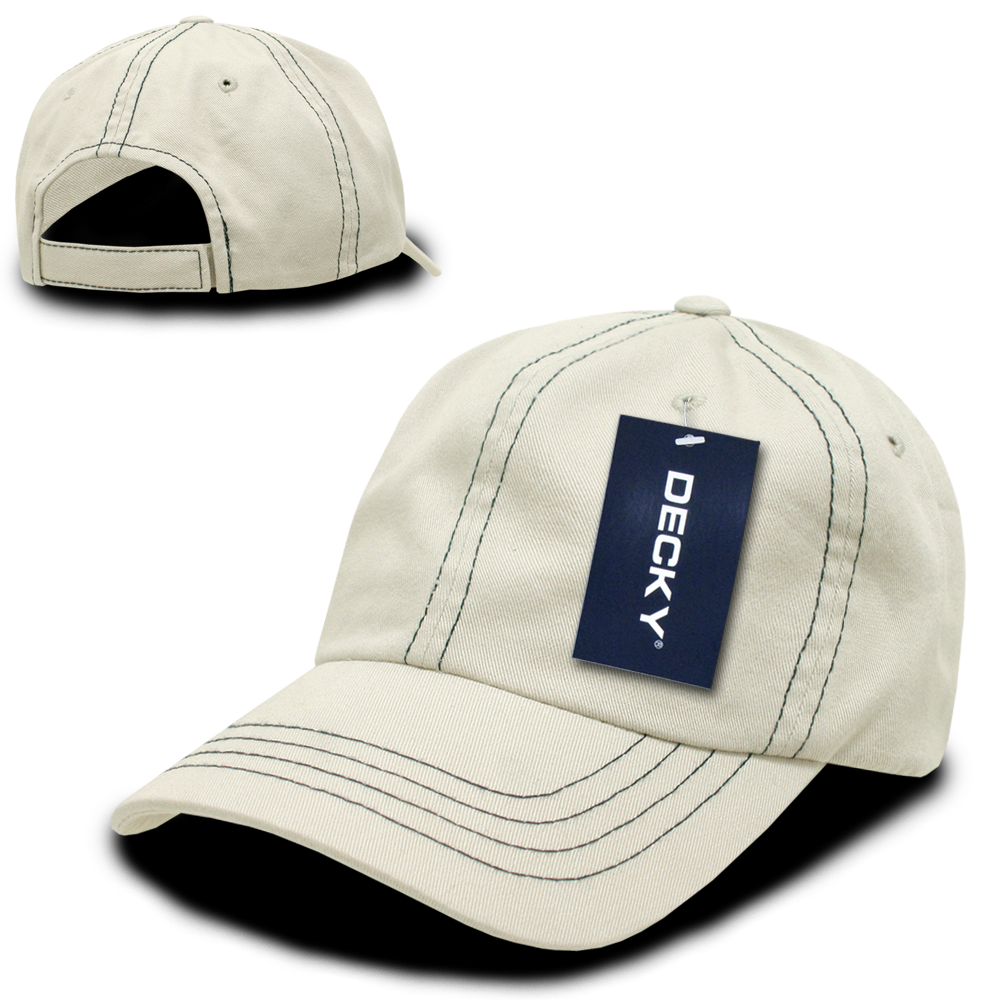 Decky 111 Contra-Stitch Washed Polo Cap - Stone