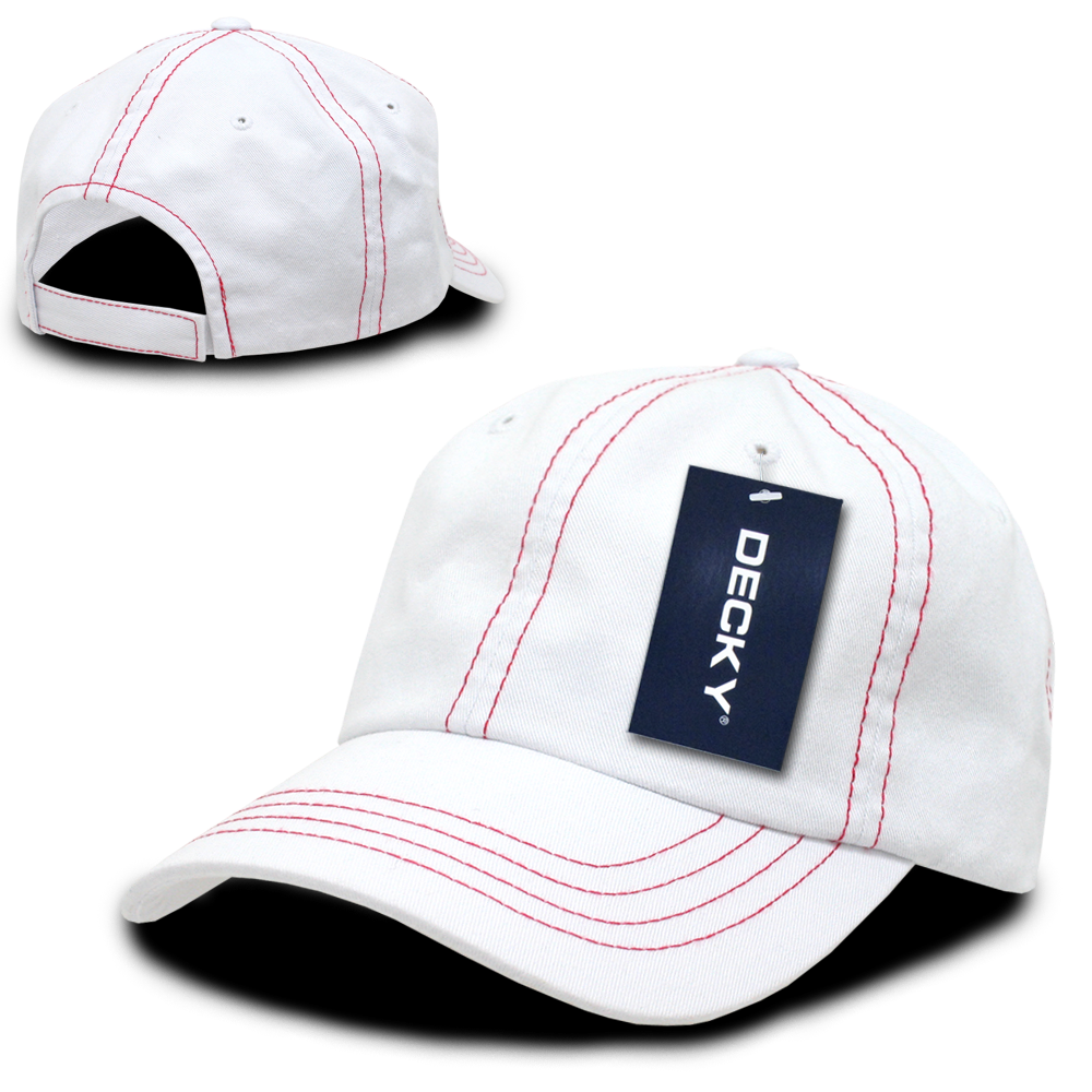 Decky 111 Contra-Stitch Washed Polo Cap - White