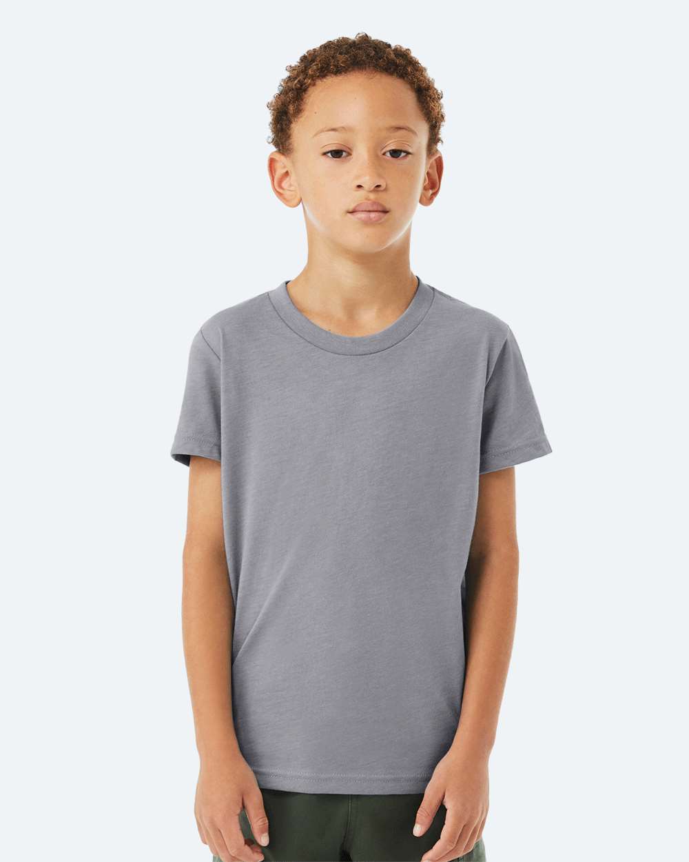 Bella + Canvas 3001YCVC Youth CVC Jersey Tee - Heather Storm - HIT a Double - 1