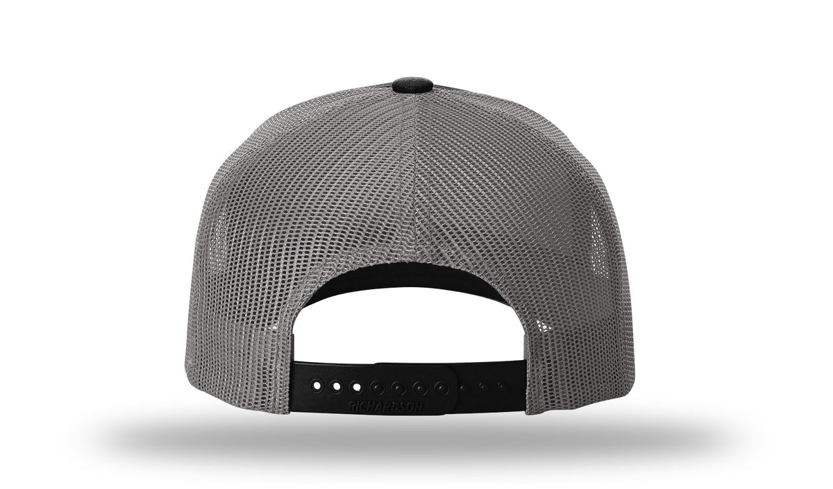 Richardson 112FPR 5 Panel Rope Trucker Caps - Black Charcoal Charcoal Rope