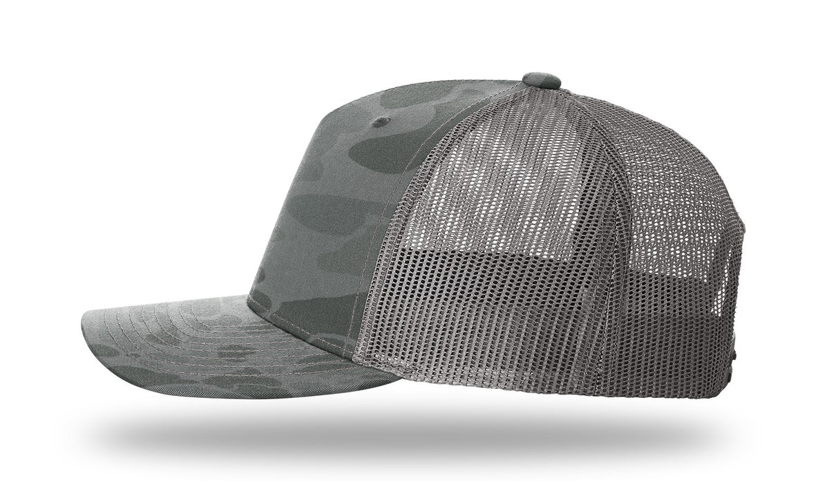 Richardson 112PFP Printed Five Panel Trucker Cap - Riverstone Duck Camo Charcoal