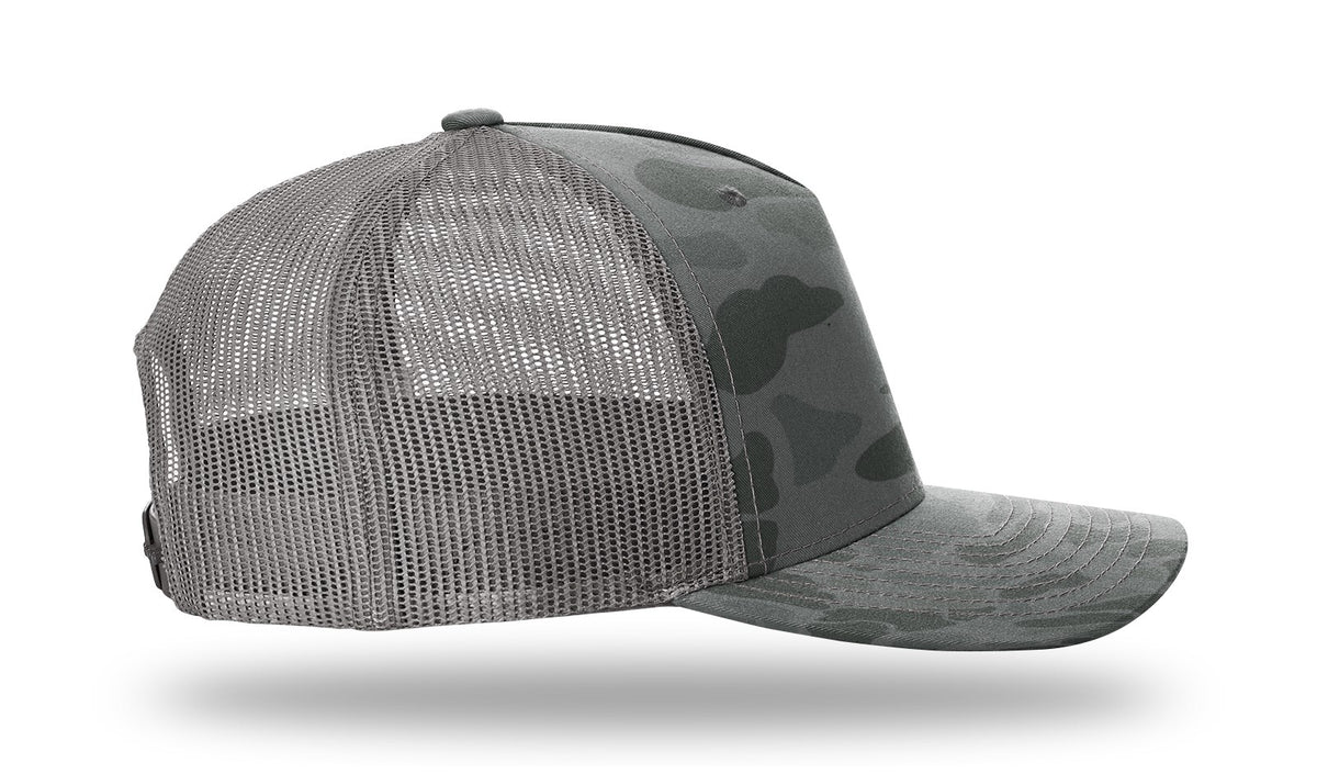 Richardson 112PFP Printed Five Panel Trucker Cap - Riverstone Duck Camo Charcoal