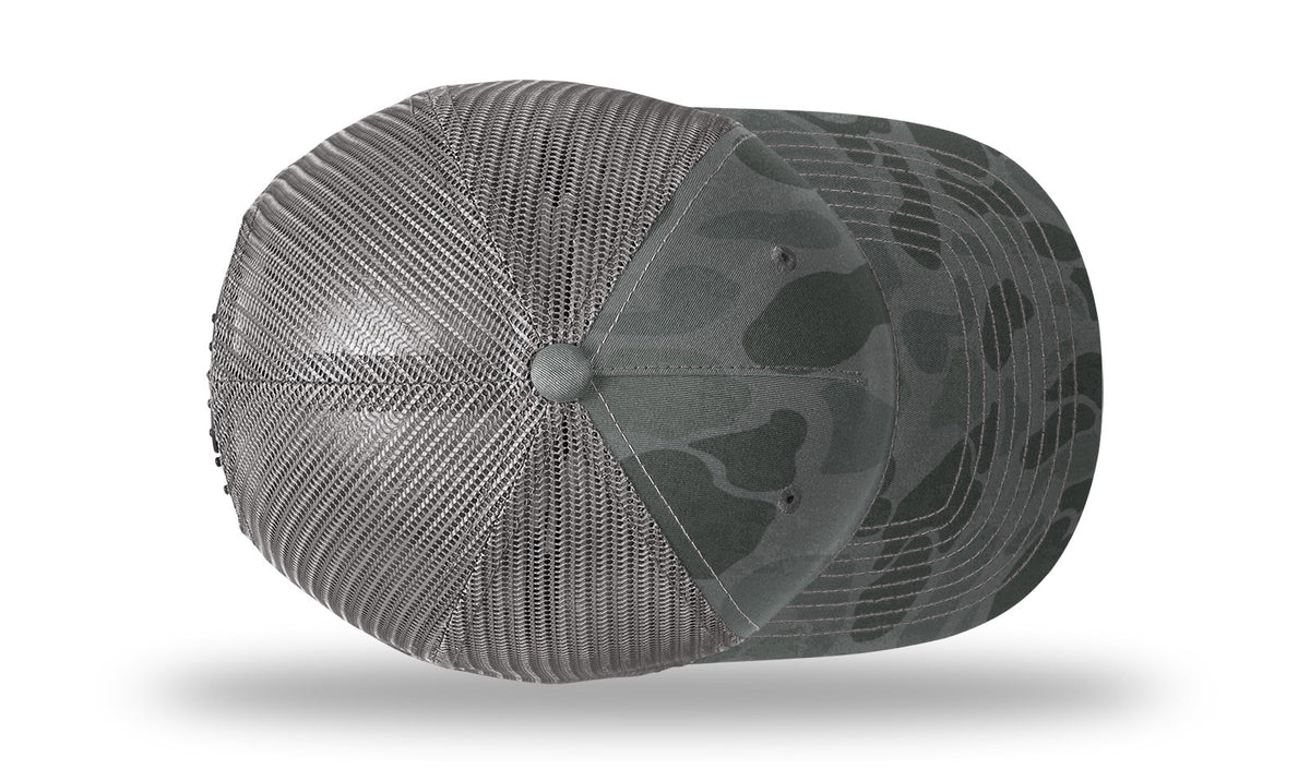 Richardson 112PFP Printed Five Panel Trucker Cap - Riverstone Duck Camo Charcoal