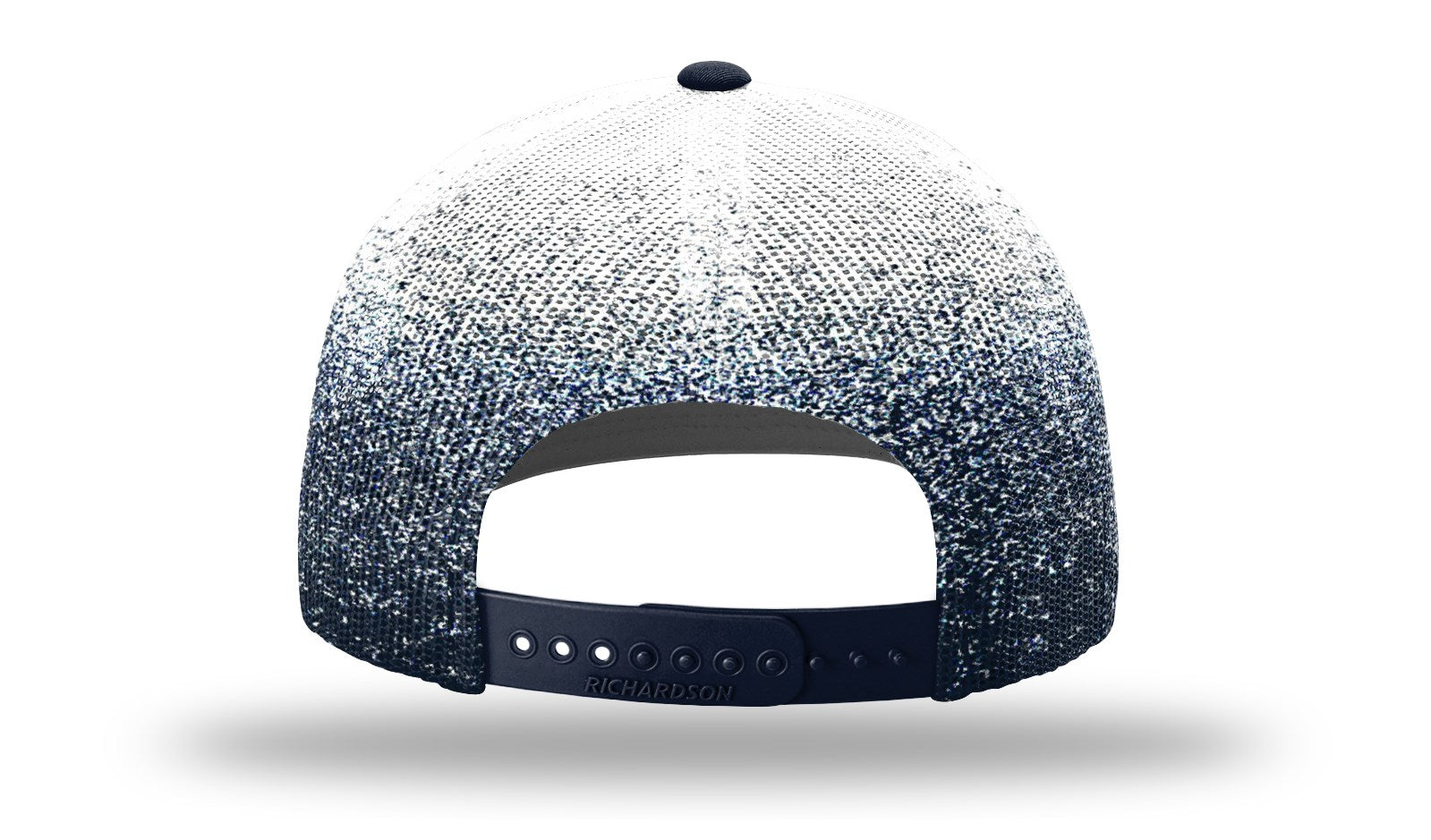 Navy/Navy-White Fade Printed Mesh Trucker