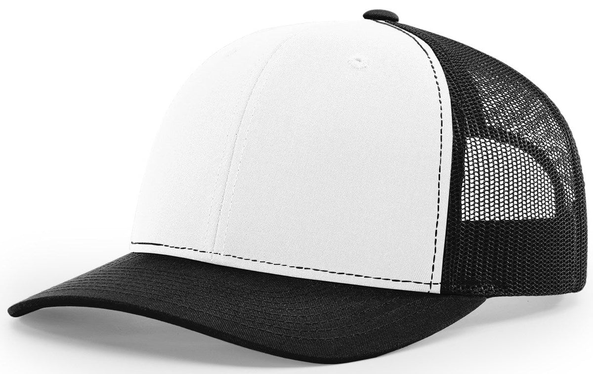 Richardson 112 Trucker Cap - White Black