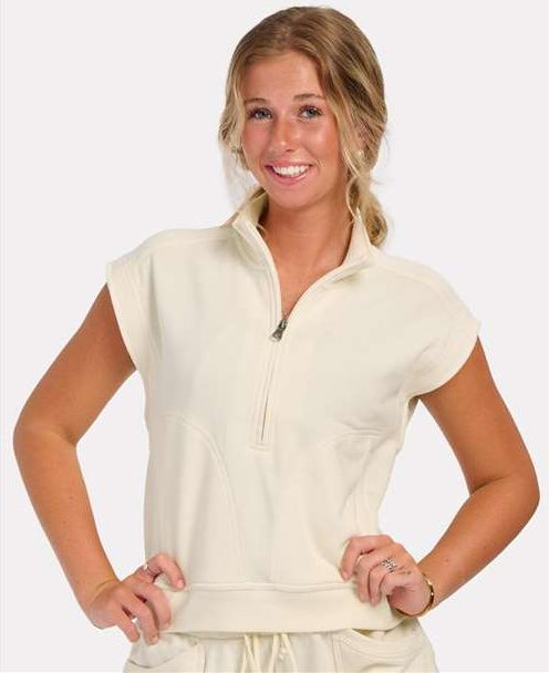 Boxercraft Bw2407 Women’s French Terry Half Zip - Natural