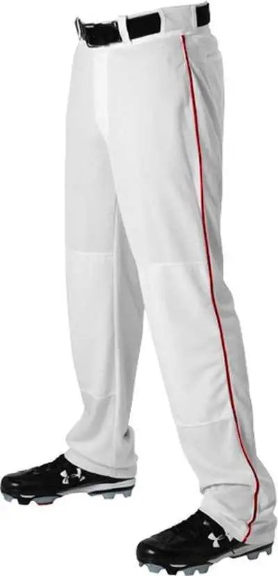 Alleson Athletic 605wlb Adult Baseball Pant with Braid - White Scarlet