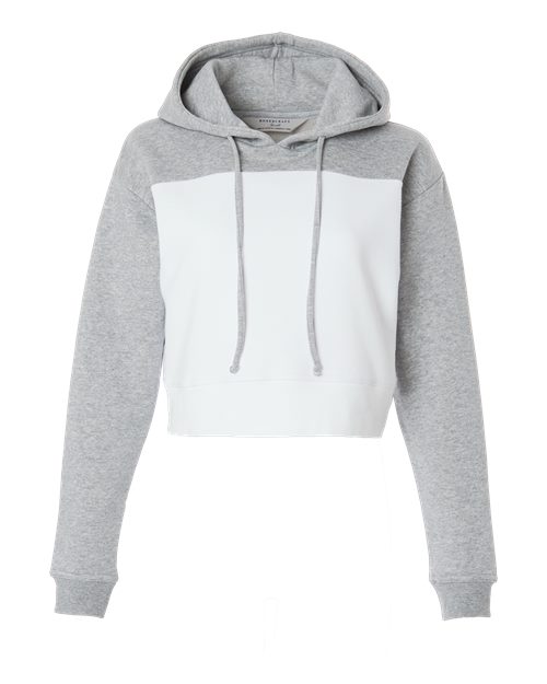 Boxercraft BW5404 Women's Cropped Fleece Hooded Sweatshirt - White  Oxford Heather